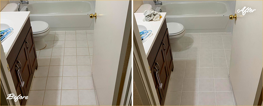 Bathroom Before and After an Excellent Grout Sealing in Harrison Township, MI